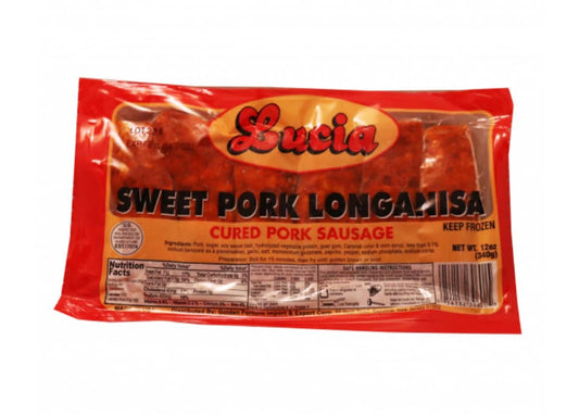 Lucia Sweet Pork Longanisa (Cured Pork Sausage) - 12 oz