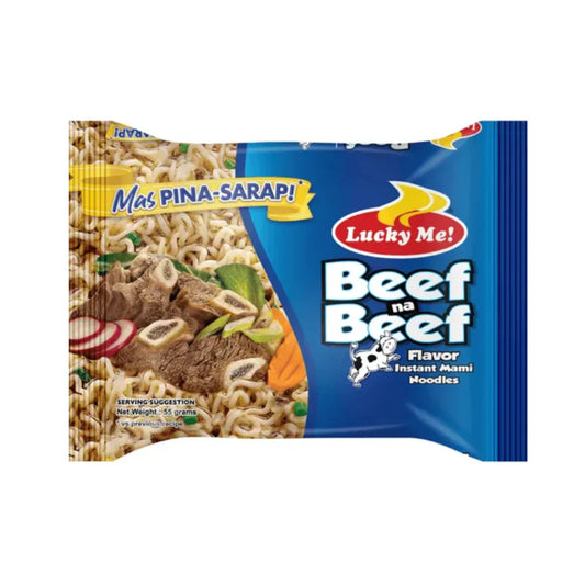 Lucky Me! Instant Oriental Style Noodle Beef na Beef Flavor 6 Pack 11.64 oz (330 g)