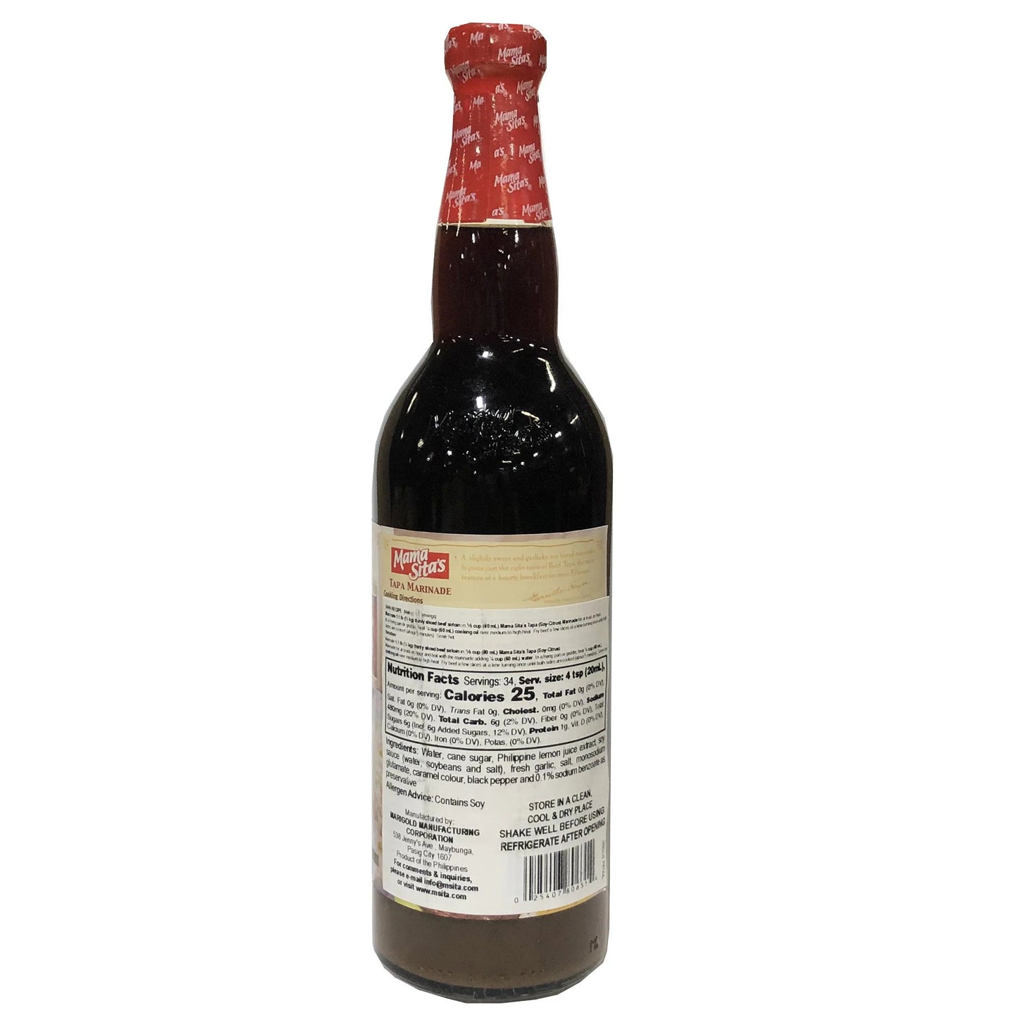 Mama Sita's Tapa Marinade (Soy-Citrus) 23 fl.oz (680 ml)