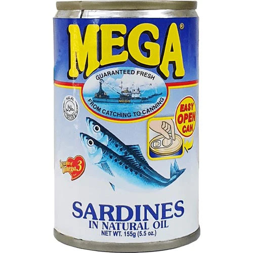 Mega Sardines in Natural Oil - 5.5 oz (155 g)