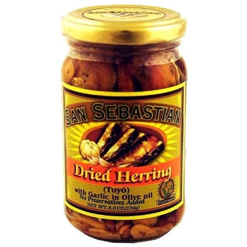 San Sebastian Dried Herring with Garlic in Olive Oil (Tuyo) net wt. 8 oz (220 g)