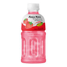 Mogu Mogu Strawberry Juice w/Nata - Small (320 ml)