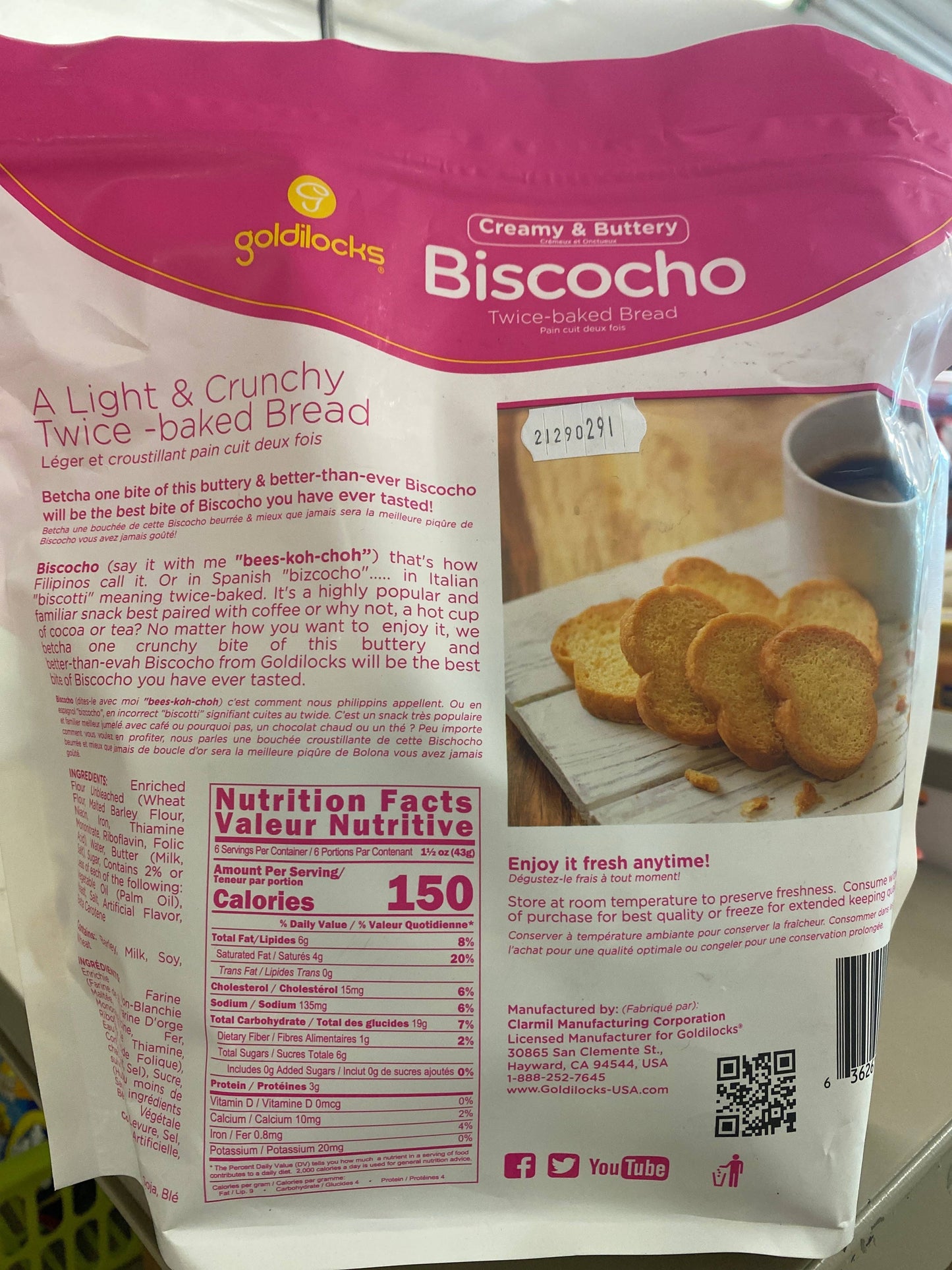 Goldilocks Biscocho Twice-Baked Bread Crunchy Buttery