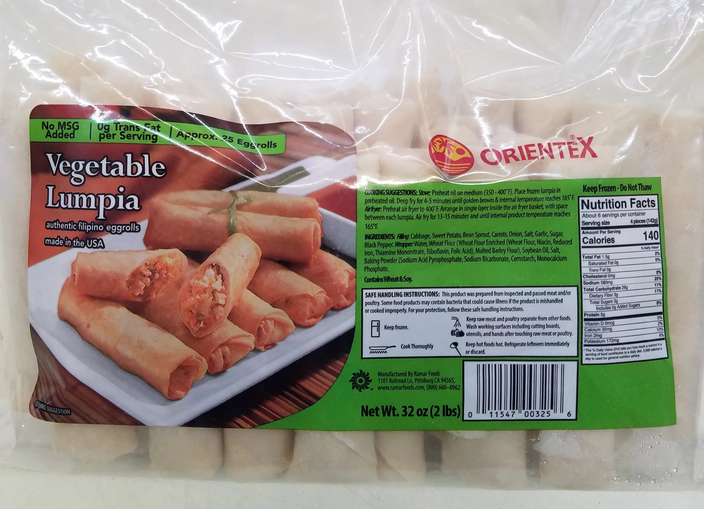 Orientex Vegetable Lumpia (2lbs)