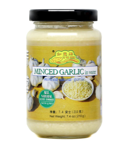 Yu Yee Brand Minced Garlic in water - 7.4 oz (210 g)