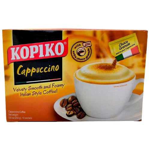 Kopiko Cappuccino Coffee with Extra Choco Granule (10 sachets) - 8.8 oz