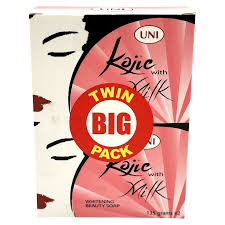 UNI KOJIC WHITENING SOAP W/ MILK (PINK) 2x135g