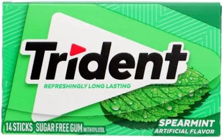 Trident Sugar Free Gum Spearmint Artificial Flavor (14 sticks)